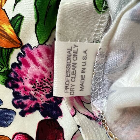 Chetta B Cream Floral V Neck Sleeveless Dress Size 8 - Picture 11 of 14